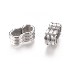Dijes deslizantes/cuentas deslizantes de acero inoxidable 201 que no se deslustran&nbsp;STAS-L238-057A-P