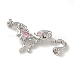 Messing-Mikropavé-Faltverschlüsse mit rosa Zirkonia&nbsp;LS-KK-K371-12P