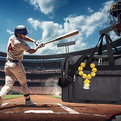 Decorazioni pendenti con perline da baseball in legno&nbsp;HJEW-SW00126