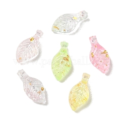 Pendentifs en acrylique transparent et feuille d'or&nbsp;AC-CBAF9C1-04A-13