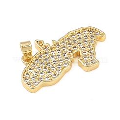 Pendentifs avec zircon cubiques à micro-pavés en laiton&nbsp;KK-B161-03G