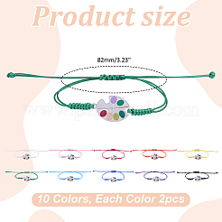 20 braccialetti con maglie in lega di zinco di 10 colori&nbsp;BJEW-PH0004-73