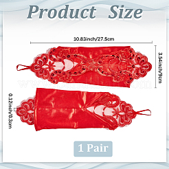 Lange Spitzenhandschuhe aus Polyester mit Paillettenstickerei&nbsp;AJEW-WH20006-119C