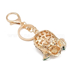Porte-clés décoratif avec pendentif en alliage de strass en forme de crâne et de rose&nbsp;LS-KEYC-B019-02