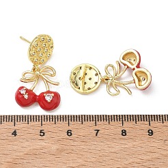 Aretes colgantes de circonita cúbica con micro pavé de latón para mujer&nbsp;EJEW-A167-01G