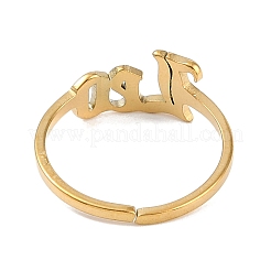 Ionenplattierung (IP) 304 Edelstahl Konstellation offener Manschettenring für Frauen&nbsp;RJEW-C097-01G-02