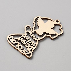 Hölzerne Huggie-Anhänger mit Hochzeitsthema&nbsp;WOOD-CJC0006-022B