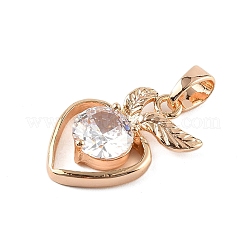 Pendentifs avec zircon cubiques à micro-pavés en laiton&nbsp;KK-E795-27KCG-02