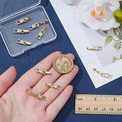 10 Stück Rack-Plating Messing Micro Pave klare Zirkonia Faltverschlüsse&nbsp;KK-ME0002-37G