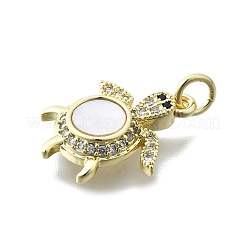 Pendenti in zirconi cubici trasparenti in micro pavè di ottone&nbsp;KK-V010-07G-02