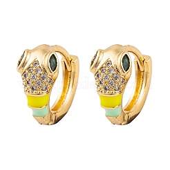 Boucles d'oreilles en laiton micro pavé zircone cubique&nbsp;EJEW-E309-07G