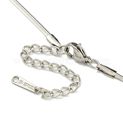 Collane con ciondolo a forma di fiocco con catena a serpente piatta in acciaio inossidabile 304&nbsp;NJEW-Z041-06P