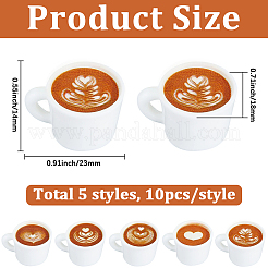 50 Stück 5 Stile Mini-Kaffeetasse aus Kunstharz.&nbsp;DIY-SC0033-38