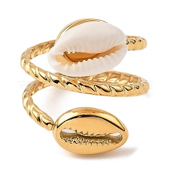 Offene Manschettenringe aus 304er Edelstahl mit Muscheln für Damen&nbsp;STAS-Z101-04G
