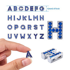 52pcs 2 Farben Legierung Strass Slide Charms slide&nbsp;ALRI-TA0001-14