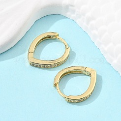 Orecchini a cerchio huggie in zirconi cubici trasparenti micro pavè&nbsp;EJEW-A058-26G