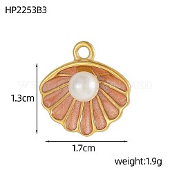 Pendentifs en acier inoxydable 304 émaillés&nbsp;STAS-OY003-29G