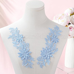 2 Paar 2 Farben Polyester Stickerei Pailletten Kostüm Zubehör&nbsp;DIY-CY0001-99