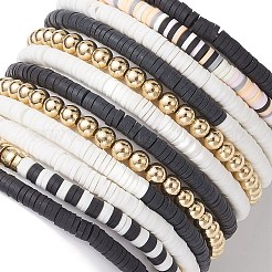 12 pièces de bracelets en argile polymère yin-yang&nbsp;BJEW-JB10227