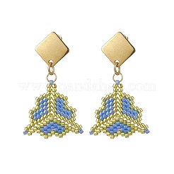 Orecchini pendenti in perline miyuki delica e acciaio inossidabile 304&nbsp;EJEW-MZ00418-02
