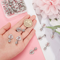 30 Stück Legierung Rose Strass europäischen baumelnden Charms&nbsp;MPDL-OC0001-01