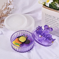 Flache runde DIY-Silikon-Mehrschicht-Aufbewahrungsboxformen&nbsp;LS-DIY-G079-24