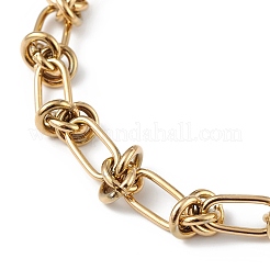 Ionenplattierung (IP) 304 Edelstahl Oval & Knoten Gliederkette Armbänder für Männer Frauen&nbsp;BJEW-G669-17G