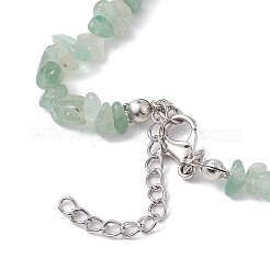 Collier de perles en aventurine verte naturelle&nbsp;NJEW-JN04615-14