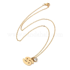 Collar con colgante de constelación de piedra de nacimiento con taladro de vidrio de acero inoxidable 304&nbsp;LS-STAS-D305-08G-D