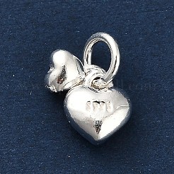 925 dije de corazón doble de plata esterlina&nbsp;FIND-Z069-03S