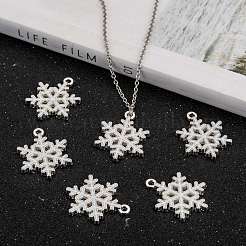 Alliage de flocon de neige pendentifs émail&nbsp;X-ENAM-R041-34