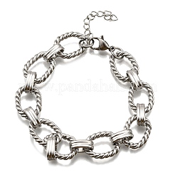 Bracelets à maillons ovales en acier inoxydable 304 pour femmes&nbsp;BJEW-R021-09P