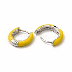 Boucles d'oreilles créoles en émail&nbsp;EJEW-G344-02P