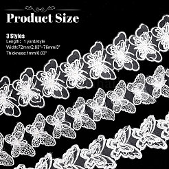 3 yard 3 styles de bordure en dentelle papillon brodée en polyester&nbsp;OCOR-BC0006-47