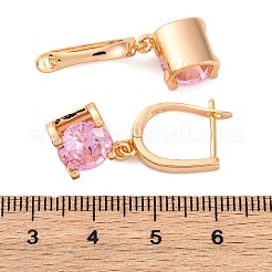 Orecchini a leva in argento con zirconi cubici a micro pavé di ottone&nbsp;EJEW-K300-19G