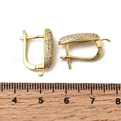 Ovale Ohrringfassung aus Messing mit Mikropavé-Fassung aus klarem Zirkonia&nbsp;LS-KK-Z154-03G
