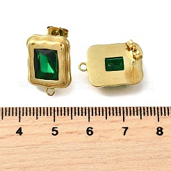 Ohrstecker-Beschläge aus 304 Edelstahl mit Zirkonia&nbsp;STAS-B087-07B-G