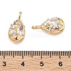 Pendenti in zirconi cubici trasparenti in micro pavè di ottone&nbsp;KK-T080-23G