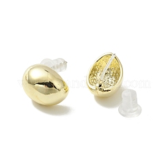 Halbrunde Ohrstecker aus Legierung mit 925 Sterlingsilberstiften für Frauen&nbsp;EJEW-G310-12G