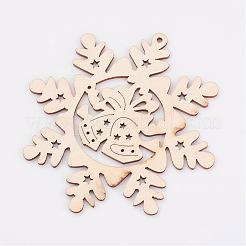 Pendentifs en bois non teint&nbsp;WOOD-K005-08