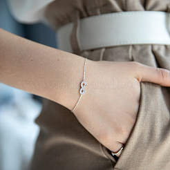 Set di collana e bracciale in argento s925 con zirconi Infinity&nbsp;JF1593-4