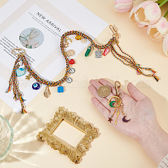 2 pendentif décoratif et porte-clés en verre&nbsp;HJEW-OC00349