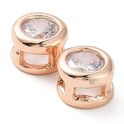 Ciondoli per vetrini con micro pavé di zirconi trasparenti in ottone placcato a cremagliera&nbsp;KK-C035-03RG