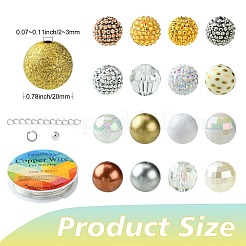 50 Stück DIY-Set zum Basteln von Armbändern aus Strassen aus Kunstharz mit abgestuften Perlen.&nbsp;DIY-CJ0002-47