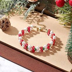 Bracelets de Noël en perles de verre&nbsp;BJEW-TA00687