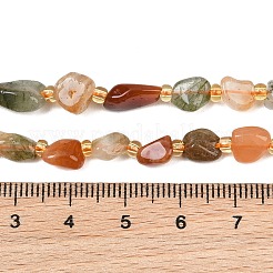 Fili di perle di quarzo rutilato multicolore naturale&nbsp;GG-CBA3A44-C11-01