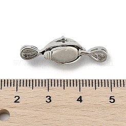 Fermagli a scatola in ottone micro pavé di zirconi cubici e lapislazzuli ottimizzati&nbsp;KK-P291-47P
