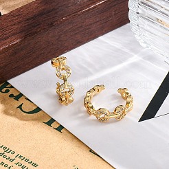Boucles d'oreilles en laiton plaqué en crémaillère&nbsp;EJEW-C125-24E-G