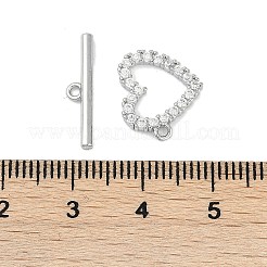 Messing Micro Pave klare Zirkonia Knebelverschlüsse&nbsp;KK-K391-07P