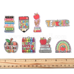 16 Stück 8 Stile Lehrertag bedruckte undurchsichtige Acrylanhänger&nbsp;FIND-FS0003-84